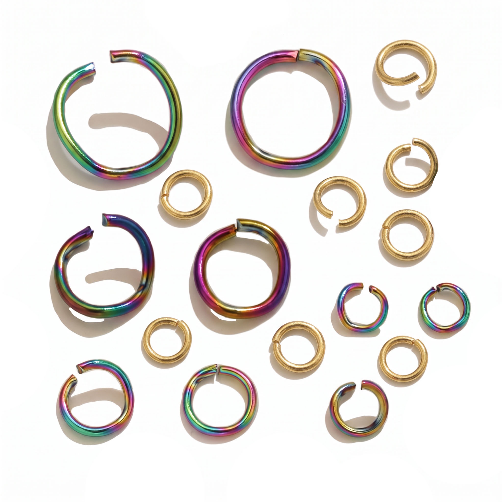 Jewelry Making Supplies Wholesale - 100pcs Stainless Steel Jump Rings Rainbow