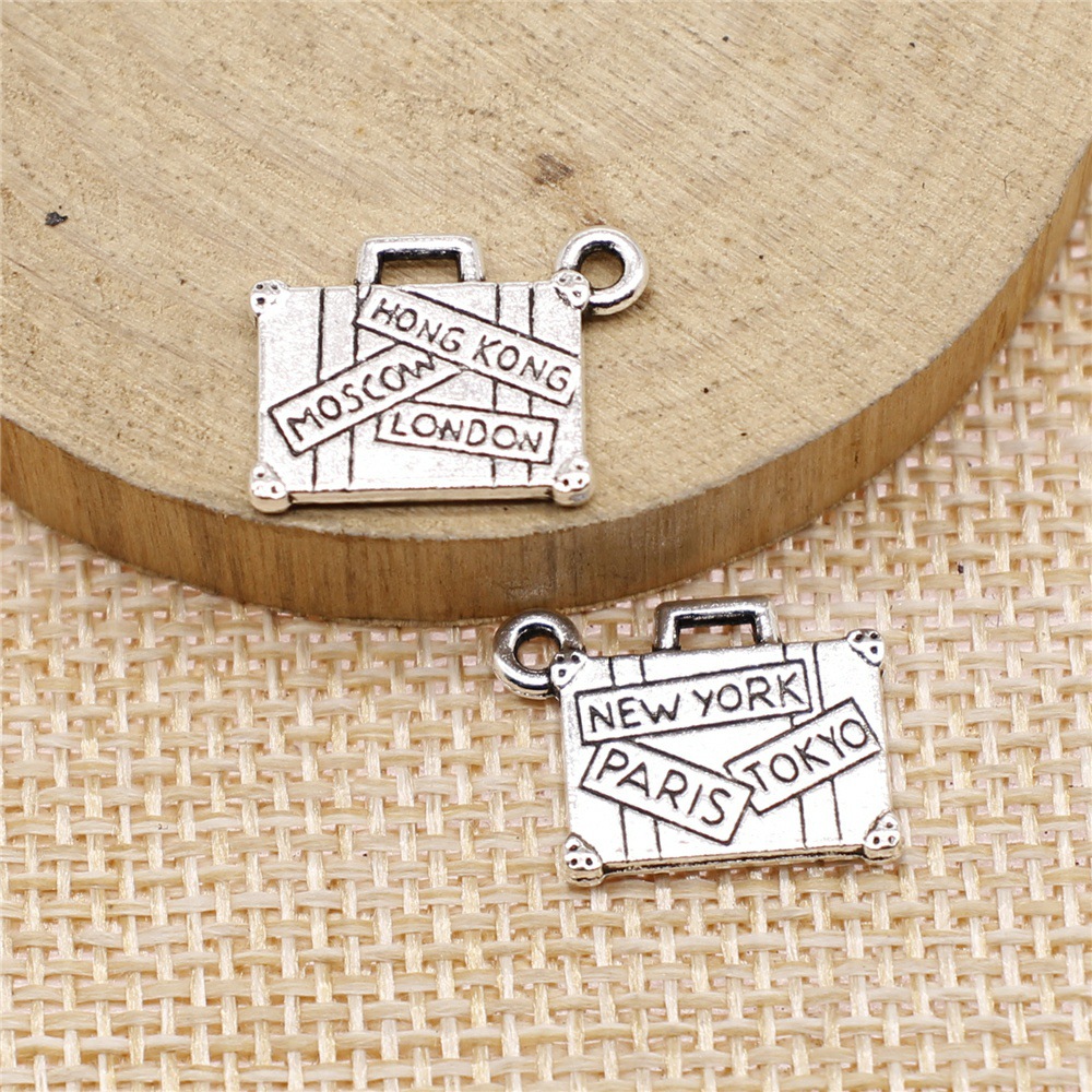 10Pcs/Lot13*17mm Metal Suitcas - Jewelry Making Tokyo ulasan dan harga