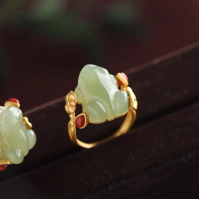 Green Jade Frog Rings Charms N - Jewelry Making Rings ulasan dan harga