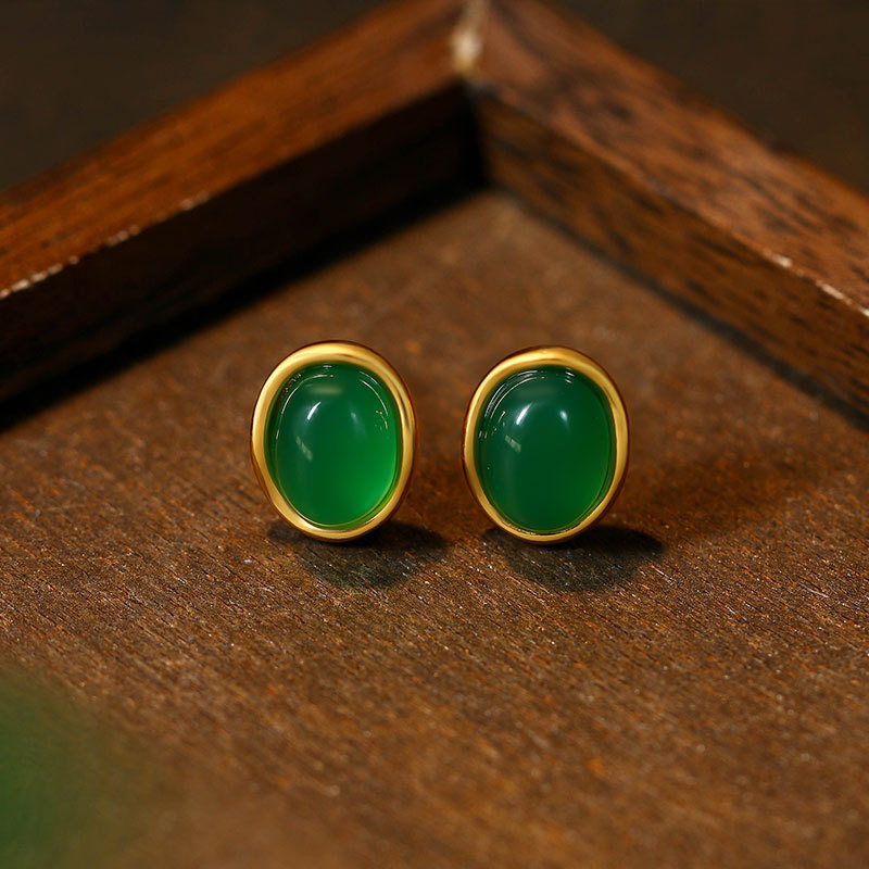 Green Natural Jade Earrings Ta - Jewelry Making With Stones ulasan dan harga