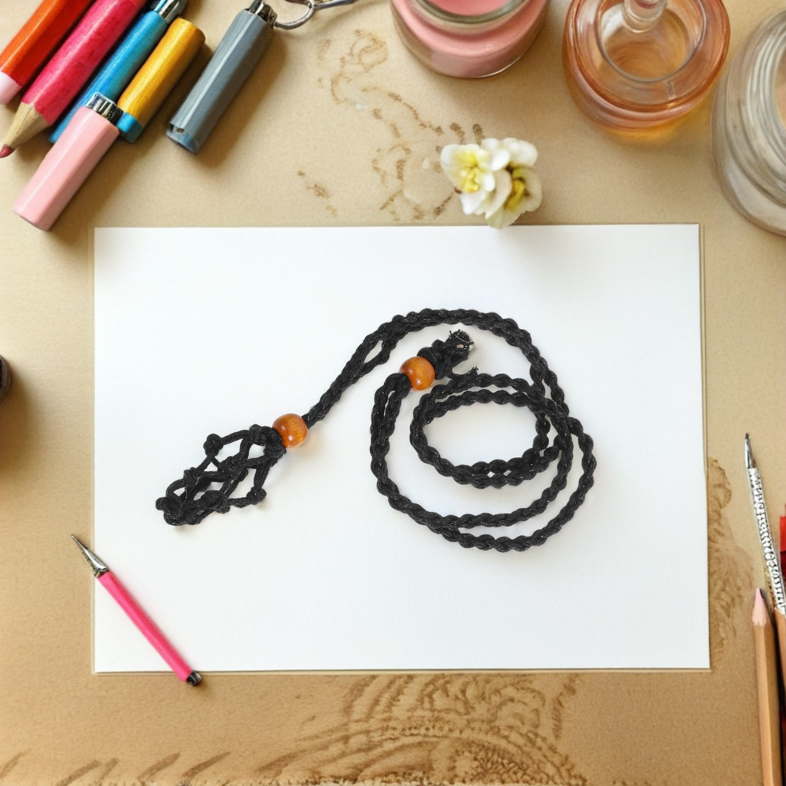 1Set DIY Necklace Kit Black Ir - Jewelry Making With Stones ulasan dan harga