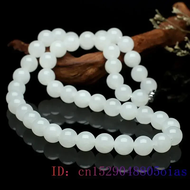 White Jade Beaded Necklace Bea - Jewelry Making With Stones ulasan dan harga