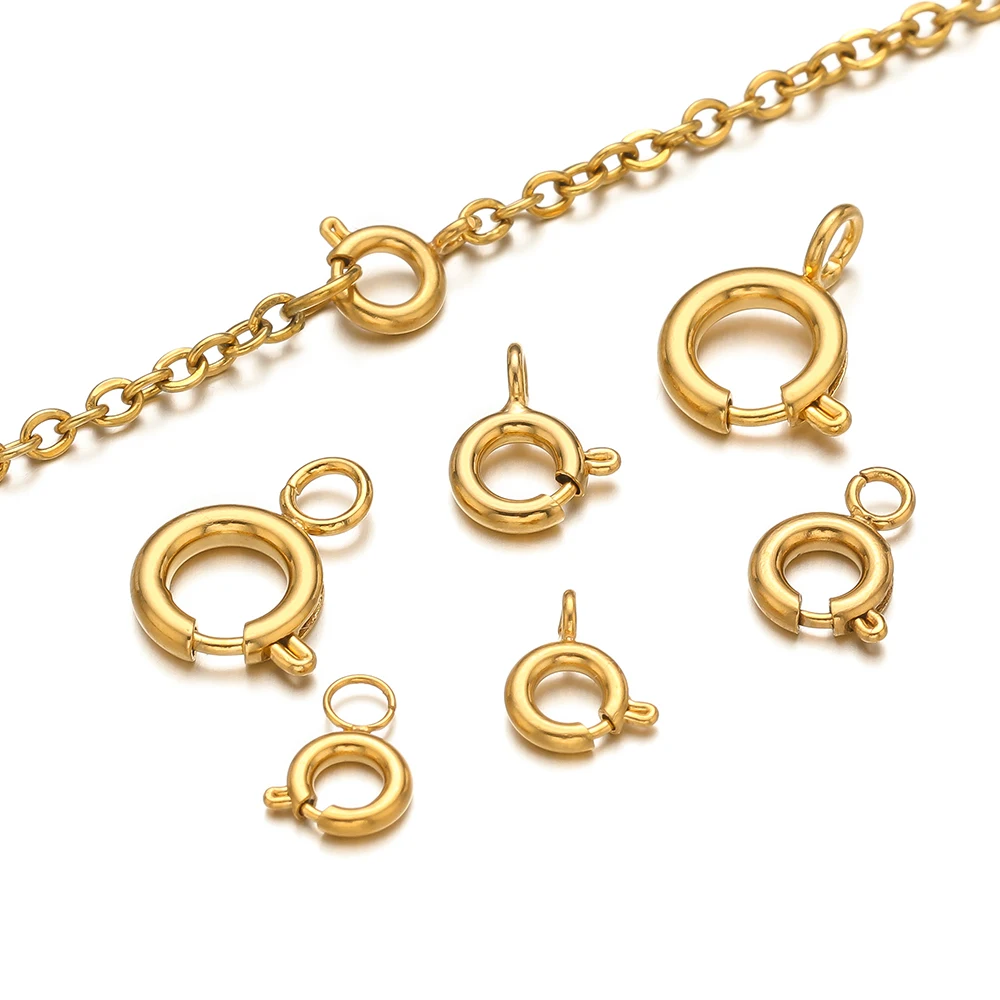 10pcs Stainless Steel Spring R - Jewelry Making Rings ulasan dan harga
