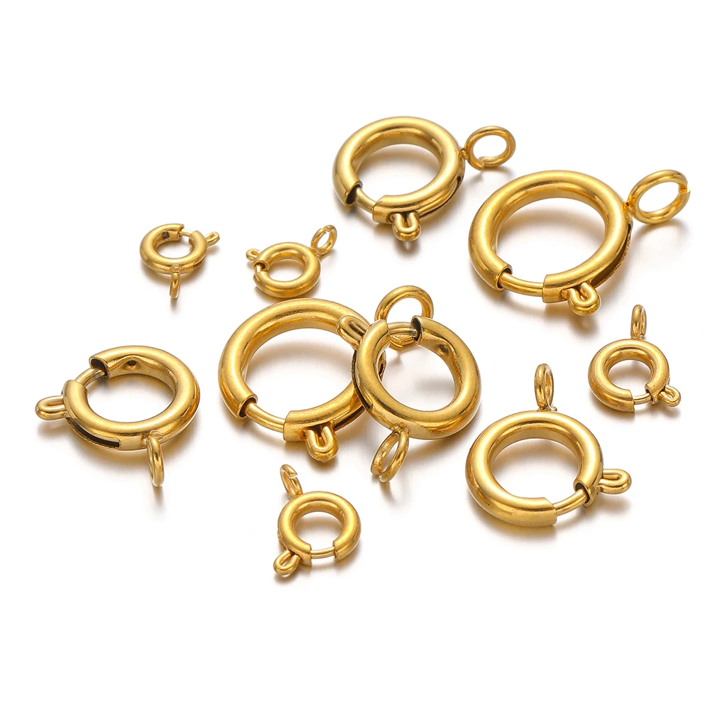 10pcs Stainless Steel Spring R - Jewelry Making Rings ulasan dan harga