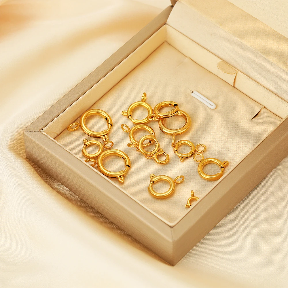 10pcs Stainless Steel Spring R - Jewelry Making Rings ulasan dan harga