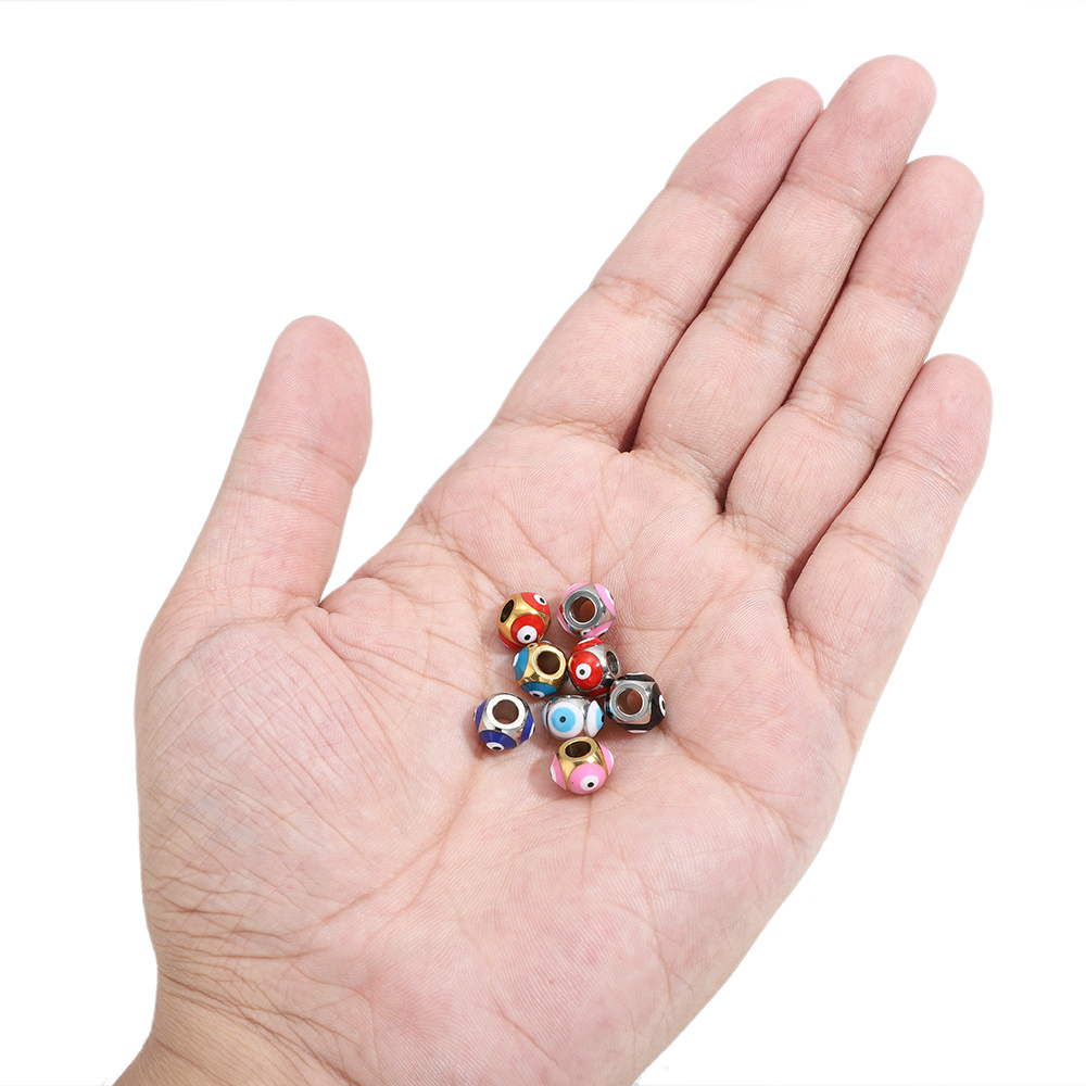 10pcs Stainless Steel 6mm Enam - Jewelry Making Supplies Wholesale ulasan dan harga