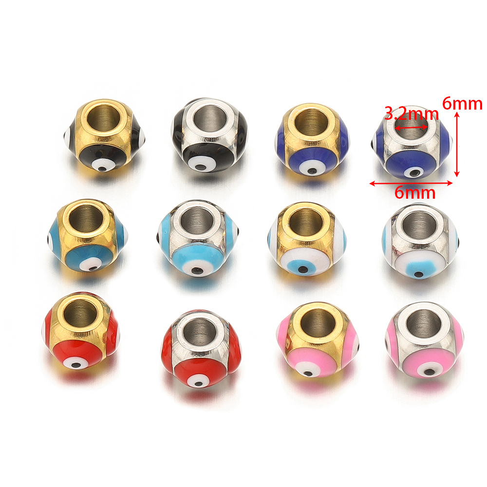 10pcs Stainless Steel 6mm Enam - Jewelry Making Supplies Wholesale ulasan dan harga