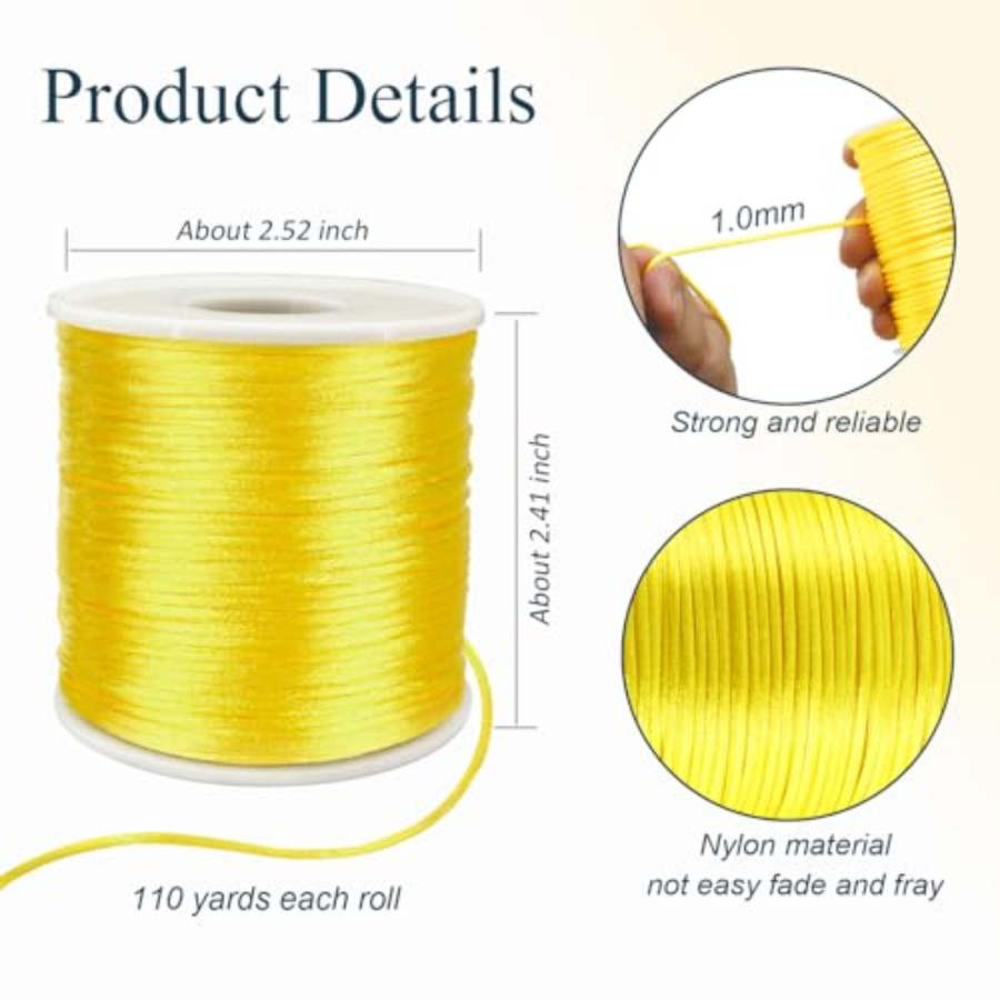 Nylon Satin Cord 1mm Rattail - - Knotting Cord Silk ulasan dan harga