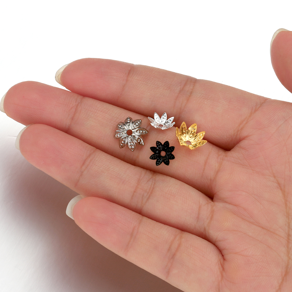 200pcs 8-10mm Gold Flower Bead - Jewelry Making Supplies Wholesale ulasan dan harga