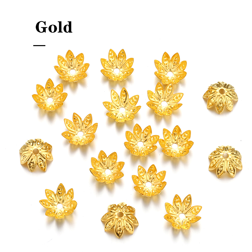 200pcs 8-10mm Gold Flower Bead - Jewelry Making Supplies Wholesale ulasan dan harga